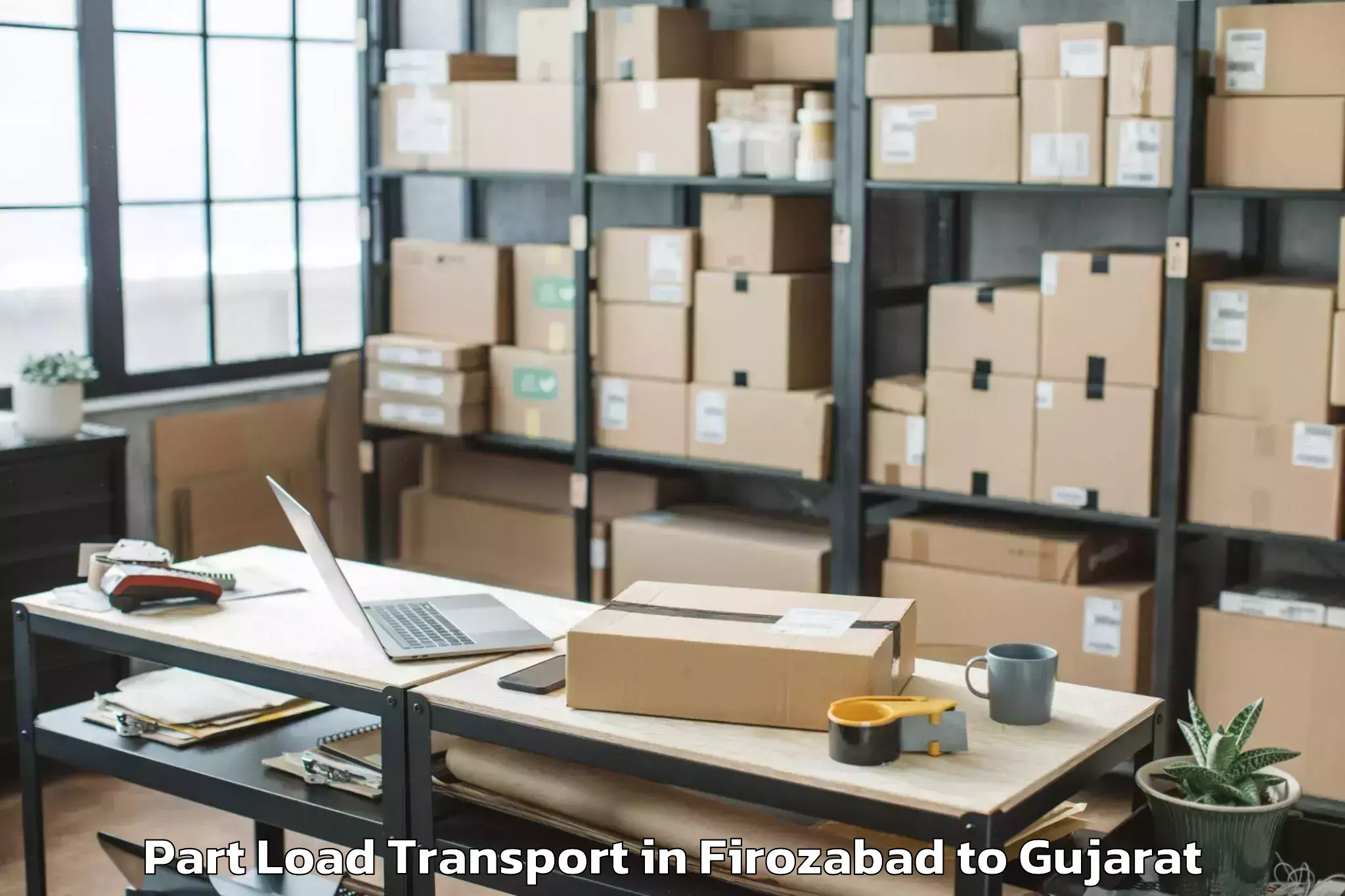 Top Firozabad to Umarpada Part Load Transport Available